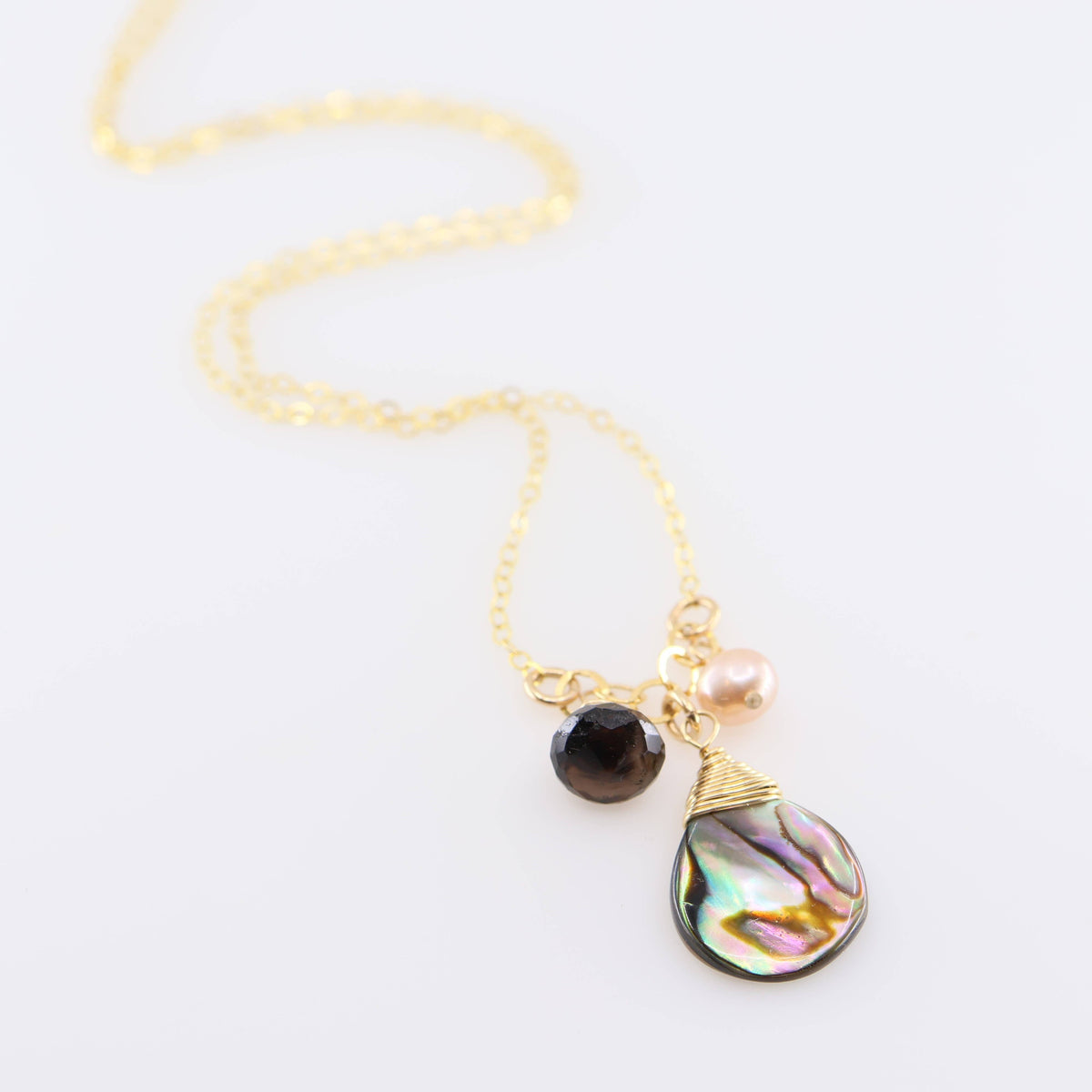 ネックレス・ペンダント Stone Cascade Necklace Small Gemstone Cascade Necklace with Abalone | Hope Flower Farm