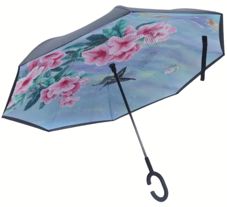 butterfly patio umbrella Garden Flowers and Butterfly Pattern Umbrella