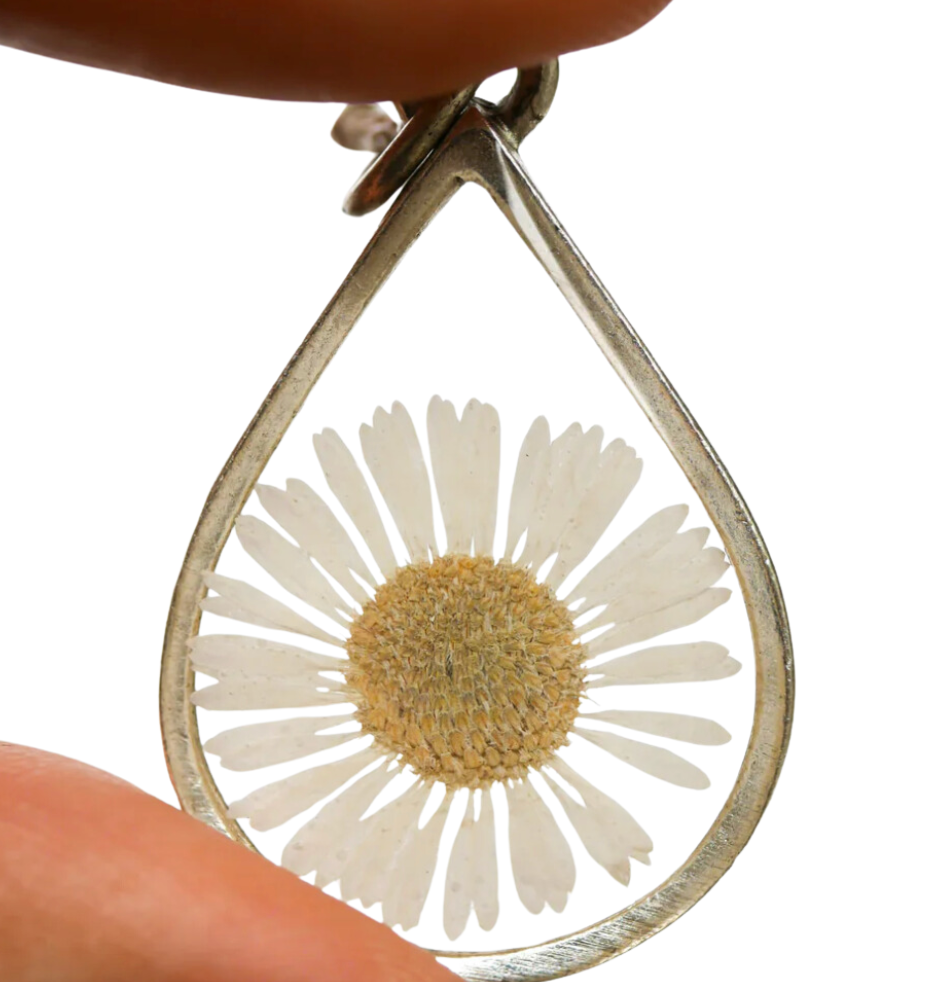 Seed and Soil - Daisy Tear Drop Necklace