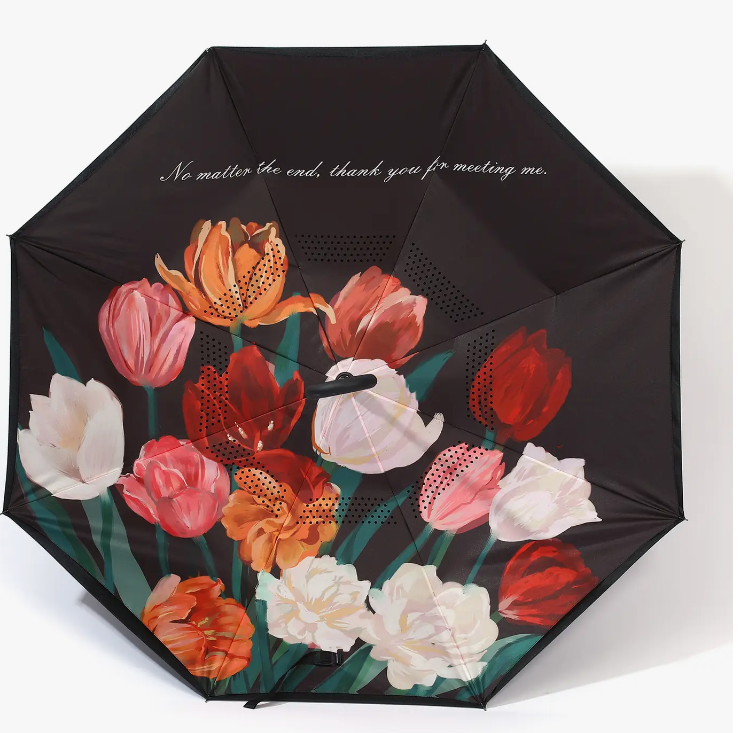 Upside Down Umbrella with Tulips
