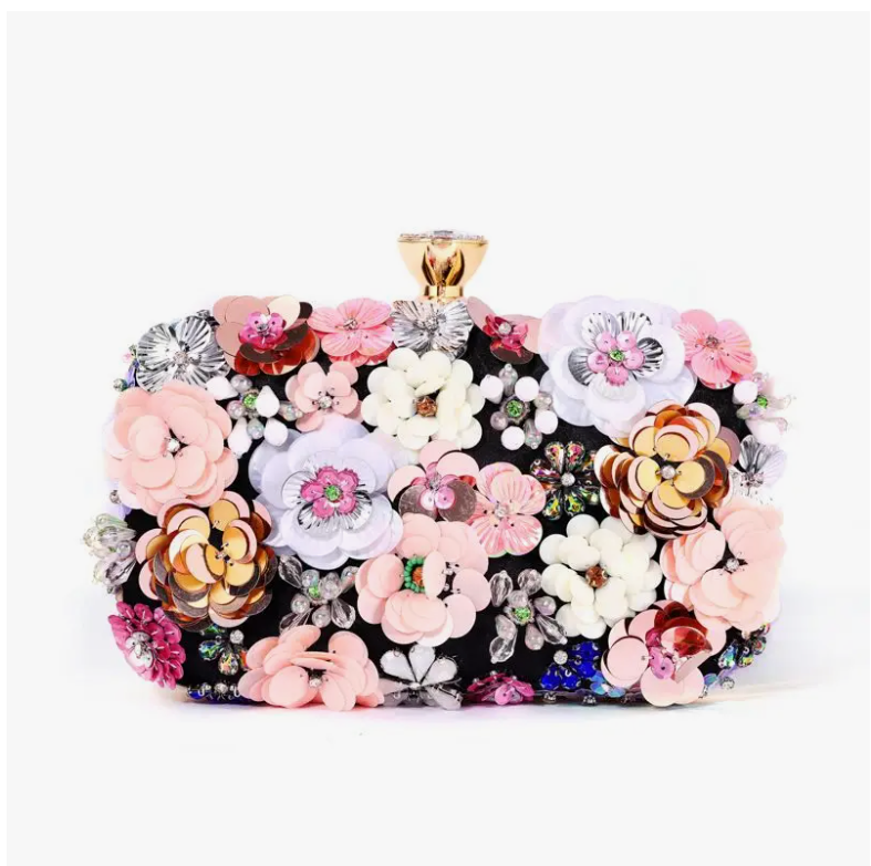 Floral Evening Clutch Bag