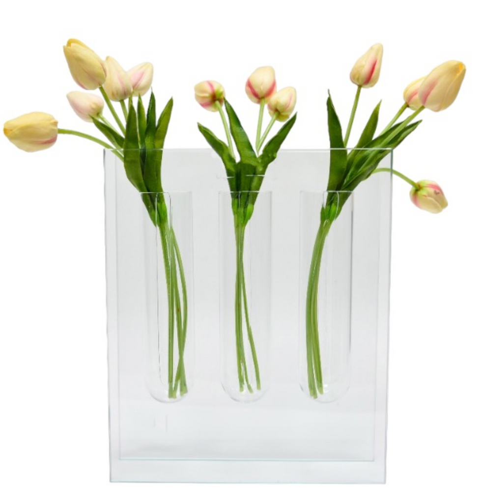 Clear Triple Bud Vase - 12"