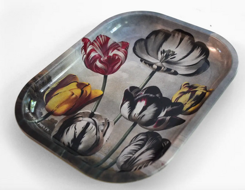 Small Metal Vintage Botanical Tulip Trinket Tray | Hope Flower Farm