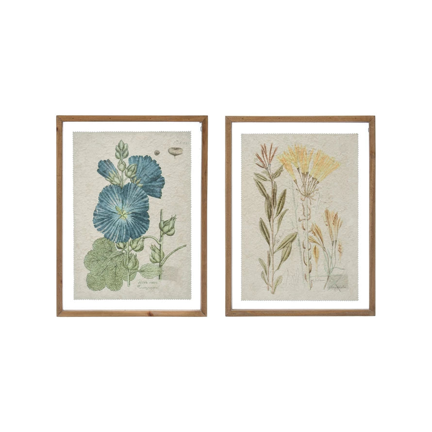 Framed Wall Decor with Floral Image, 2 Styles