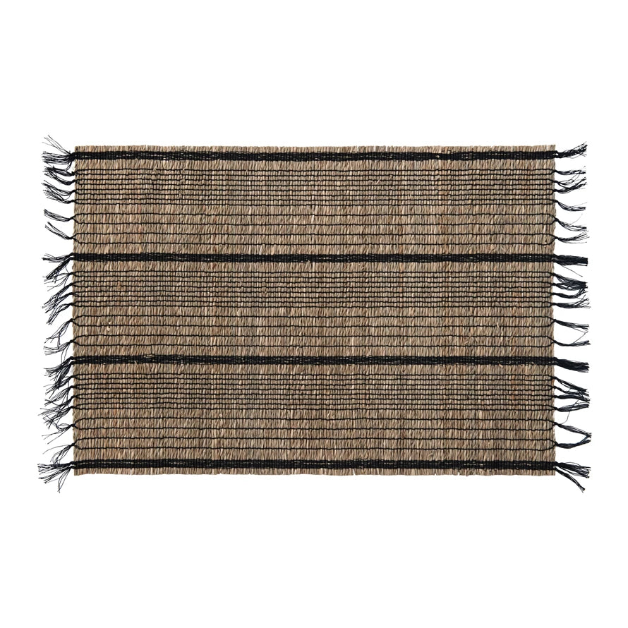 Bamboo Placemat with Stripes and Fringe