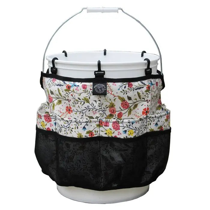 Bucket Caddy with Water Resistant Fabric- Garden of Paradise