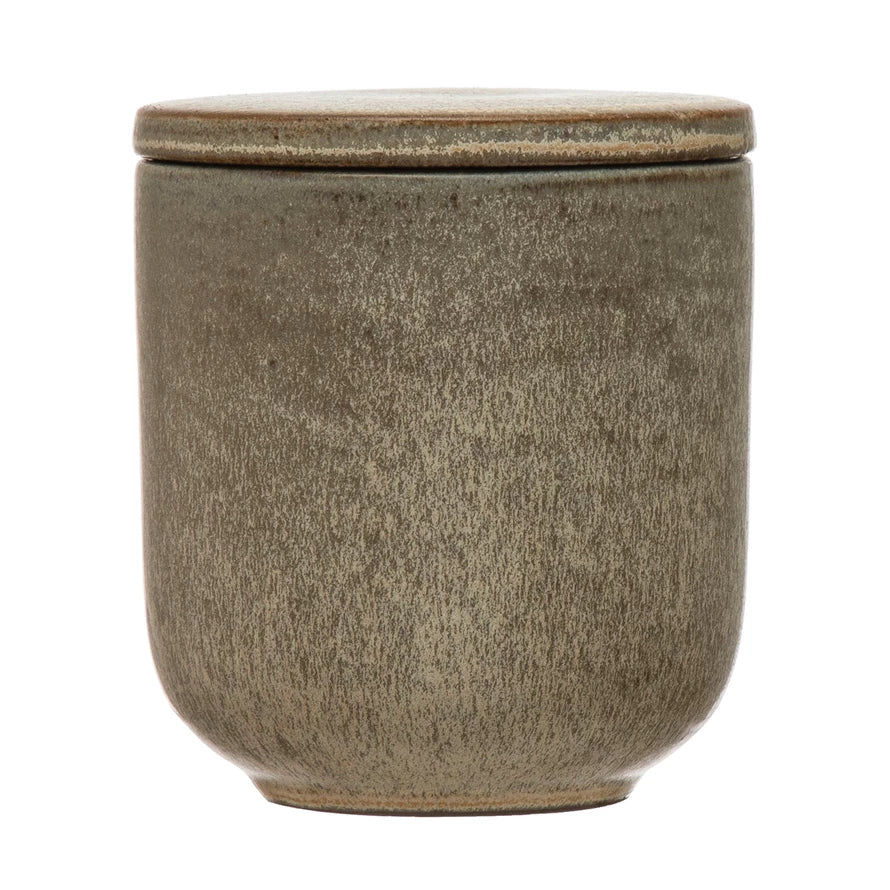 Stoneware Jar with Bamboo Lid